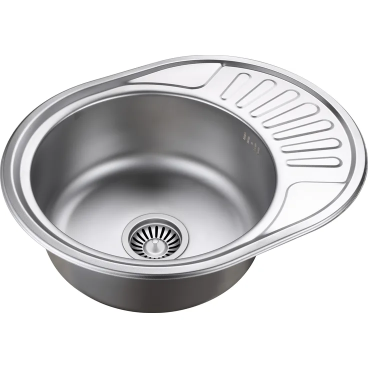 QUADRON JIM 216, 1-Becken Edelstahlspüle mit Siphon, 57 x 45 x 16 cm, Satin PVD Oberfläche