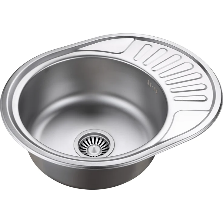 QUADRON JIM 216, 1-Becken Edelstahlspüle mit Siphon, 57 x 45 x 16 cm, Satin PVD Oberfläche