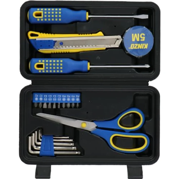 Kinzo Werkzeugkoffer 21-teilig, Stahlwerkzeugsatz in Schwarz, Modell MEKIGE199/0013 – Bild 1