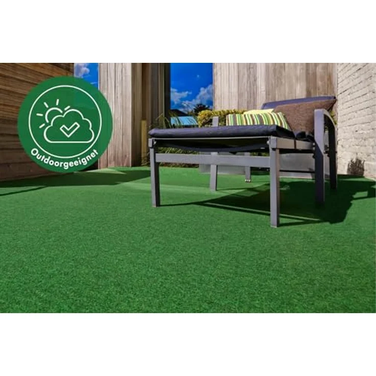 misento Rasenteppich Easy Kunstrasen strapazierfähig, robust, pflegeleicht mit Drainage Noppen grün 133 x 300 cm – Bild 9