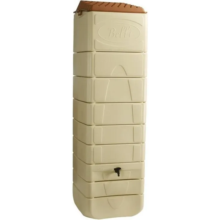 Belli Regentonne, wandmontierter Wasserauffangbehälter mit 650 l Fassungsvermögen, beige