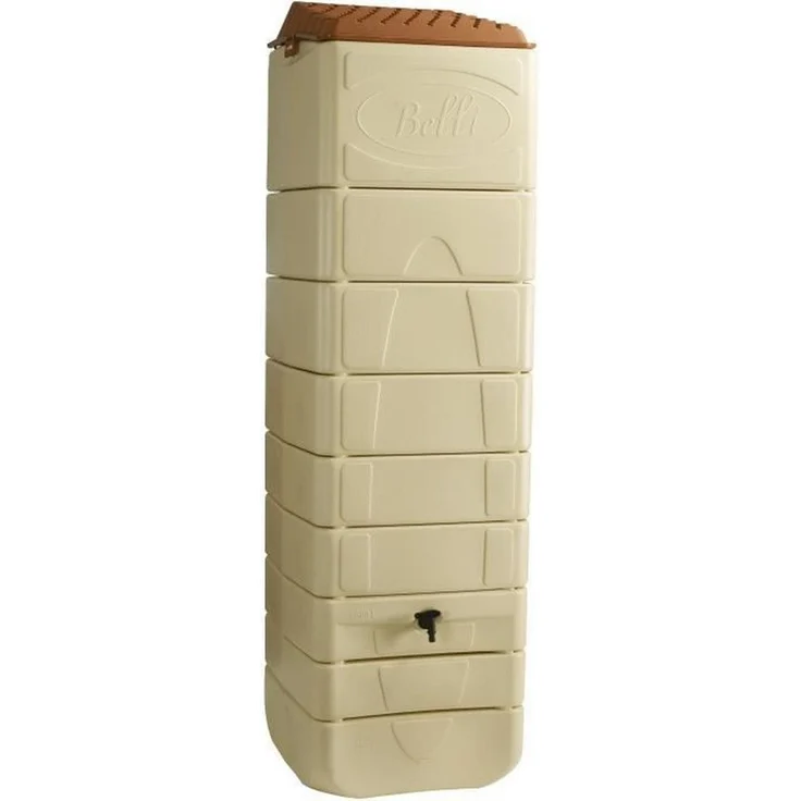 Belli Regentonne, wandmontierter Wasserauffangbehälter mit 650 l Fassungsvermögen, beige