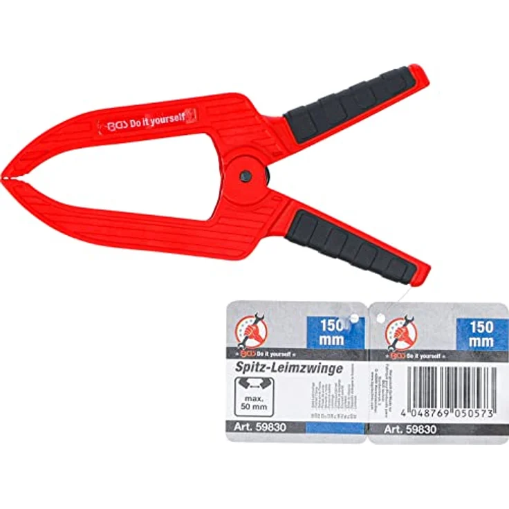 BGS Diy 59830 | Spitz-Leimzwinge | 150 mm | Spannbereich 0-50 mm | Feder-Klemme | Feder-Zwinge – Bild 4