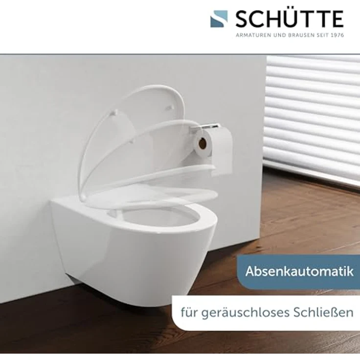 Schütte WC-Sitz Pro 1 Duroplast mit Absenkautomatik, Schnellverschluss und hoher Belastbarkeit, Weiß – Bild 4