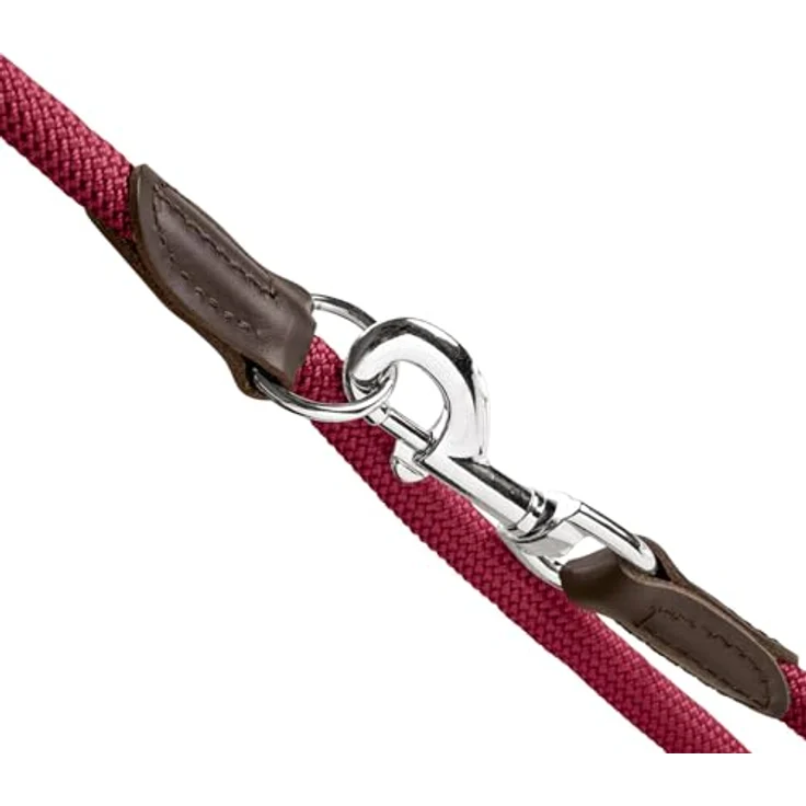 HUNTER Verstellbare Führleine Freestyle (Bordeaux, 10/200) - Strapazierfähiges Polyamid, 3-fache Verstellmöglichkeit, Kappen aus Leder – Bild 5