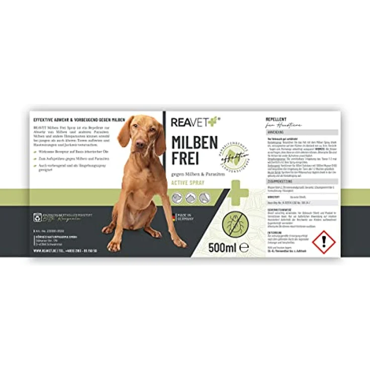 ReaVET Anti Milben Spray 500ml für Hund, Katze & Pferd – Natürliches Mittel gegen Milben bei Hunden oder Katzen, Milbenspray mit Soforteffekt gegen Juckreiz und Befall, Milben sicher entfernen – Bild 3