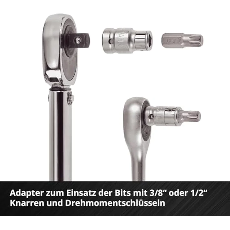 Einhell Bit-Set 109032, XL-Case, 40-teilig, mit 30 mm und 75 mm kraftvollen Chrom Vanadium Bits und Stecknussadaptern – Bild 5