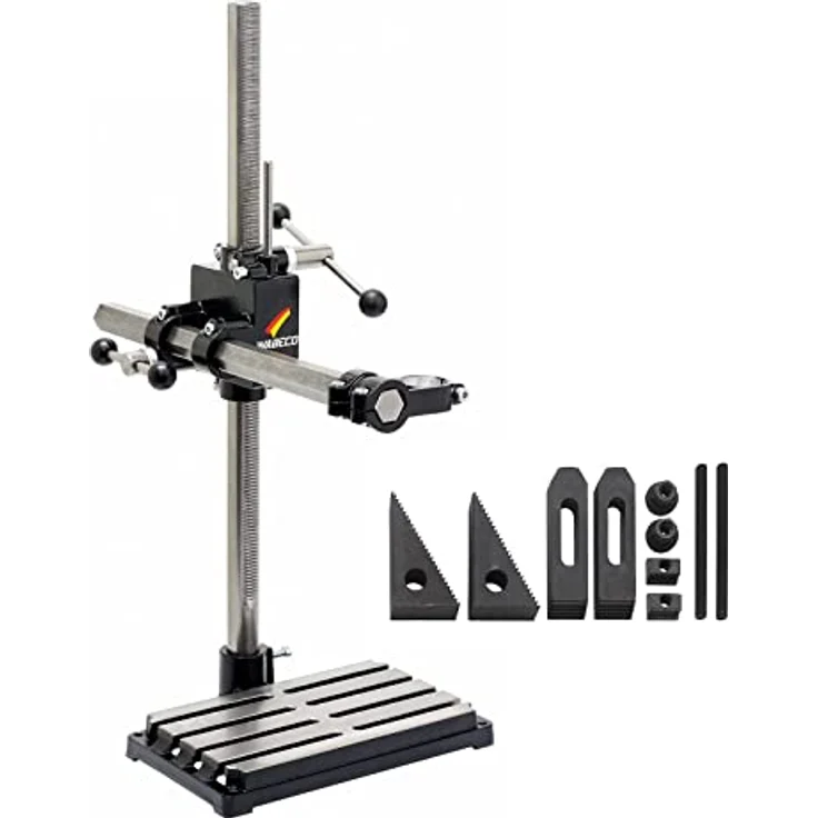 WABECO Bohrständer Fräsständer BF1243 mit Spannpratzen Satz 10-teilig vertikal/horizontal Säule 750 Ausleger 500 mm - Preisvergleich – Bild 1