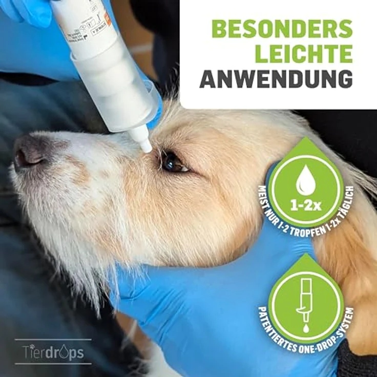 Tierdrops Augentropfen für Hunde und Katzen, 0,30% Hyaluron und Aloe Vera, natürliche Augenpflege ohne Konservierungsmittel gegen trockene und gereizte Augen – Bild 3