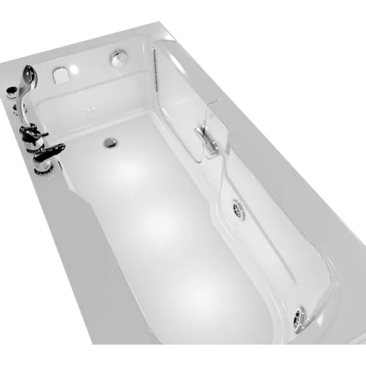 AcquaVapore Whirlpool-Badewanne Seniorenwanne mit Tür S17-WP-L-ALL 150x75cm, (1-tlg) - Hochwertiger Sanitär-Acryl, 5 Massage-Düsen, Tür mit Sicherheitsverschluss. – Bild 6