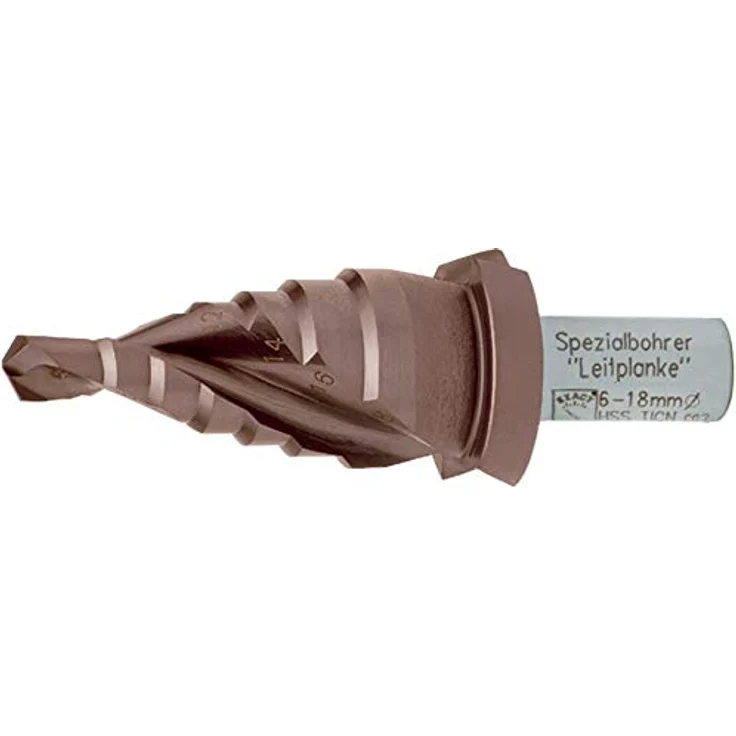 Exact Spezial Stufenbohrer zur Leitplankenmontage HSS TiCN 6-18mm, mit 3-Flächenschaft und integriertem Anschlagring – Bild 1