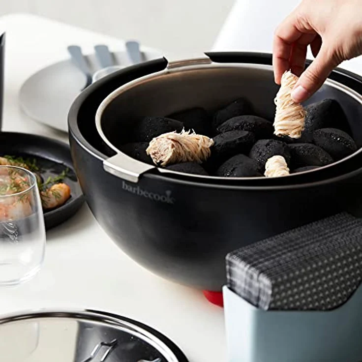 Barbecook Joya Holzkohlegrill Tischgrill geeignet für Balkon als Outdoor Camping-Grill, Schwarz – Bild 4