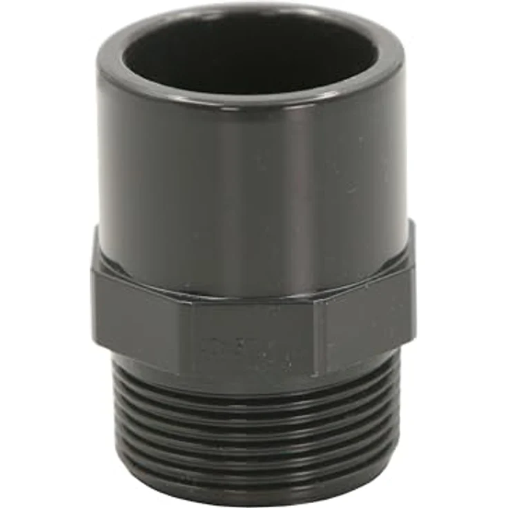 HAF 4x PVC Fittings Übergangsnippel 40/50mm x 1 1/2" | Klebemuffe x Außengewinde | Graue PVC Übergangsmuffe, PN16 für Rohr – Bild 3