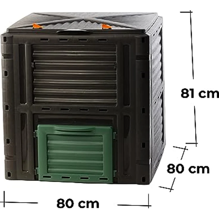 2friends Premium Garten Komposter Schnellkomposter 450L, Stabiler Kunststoff, Klappdeckel, Thermokomposter für Garten/Küchenabfälle, 100% Recycelt, EU - Robuster Komposter für schnelle Kompostierung in grün – Bild 2