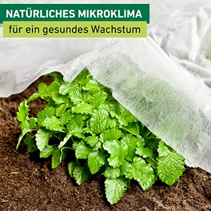 Windhager Garten-Vlies Aktion, Gartenvlies Gartenfolie Abdeckvlies Frostschutz, wachstumsförderndes Mikroklima, Weiß, 10 x 1,5 m, 06257 – Bild 2