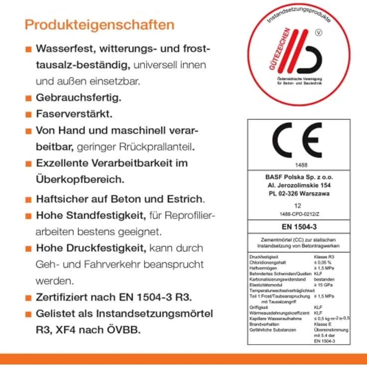 PCI Nanocret R2 / R3, Betonreparatur-Instandsetzungsmörtel, faserarmiert, 20 kg (R2) / 25 kg (R3) – Bild 2