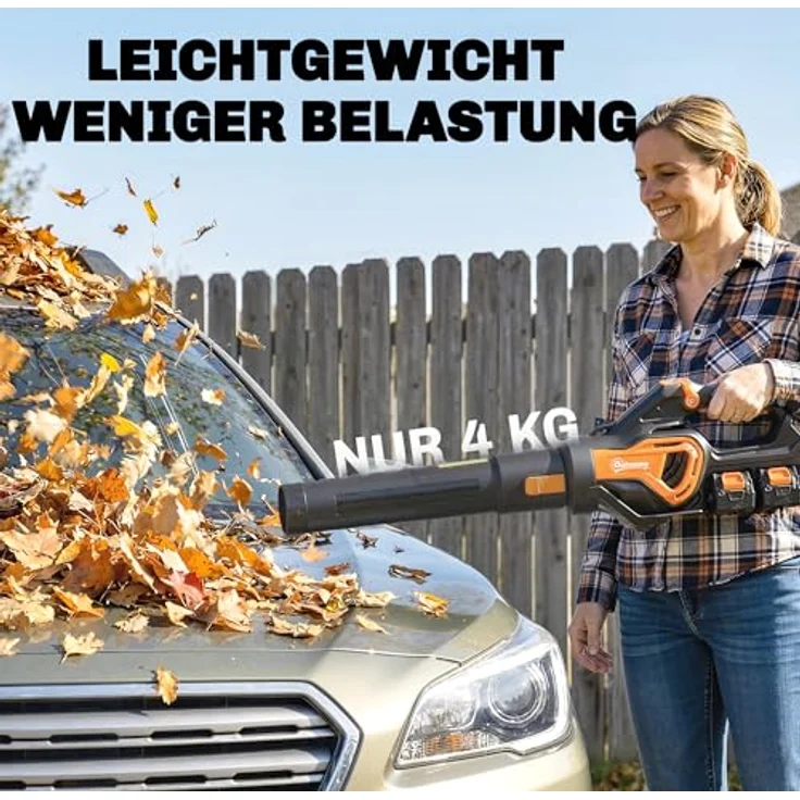 Outsunny Akku-Laubsauger 20V Kabellos mit Bürstenlosem Motor, 2x4.0Ah Akku & Ladegerät, Orange-Schwarz – Bild 8