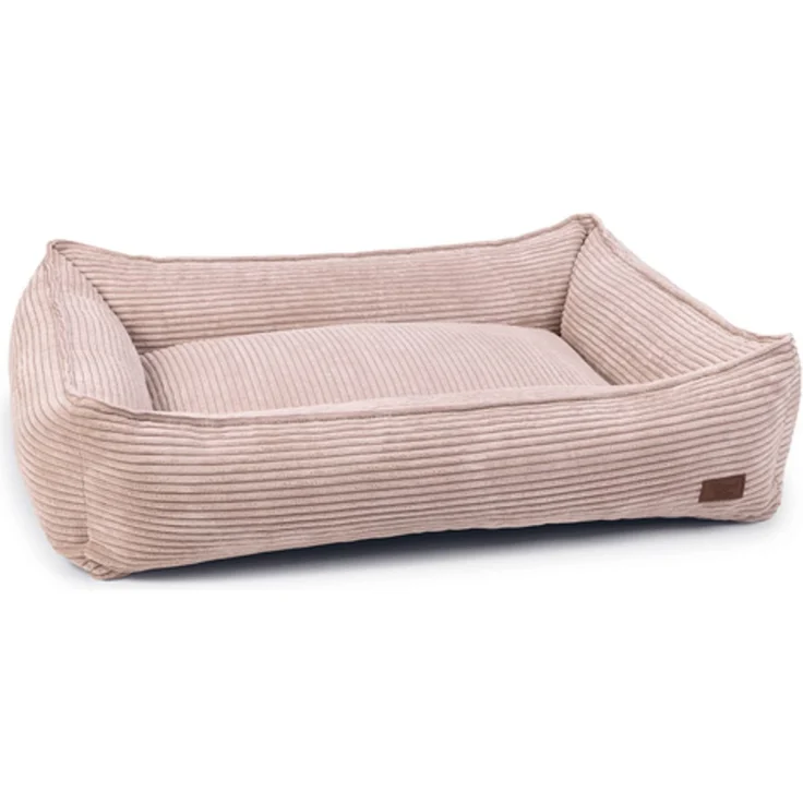 Designed By Lotte Tierbett Ribbed - Hundebett - Rosa - 95x80x23 cm, Premium Qualität, geriffeltes Material, Flockenfüllung, maschinenwaschbar, Anti-Rutsch Unterseite