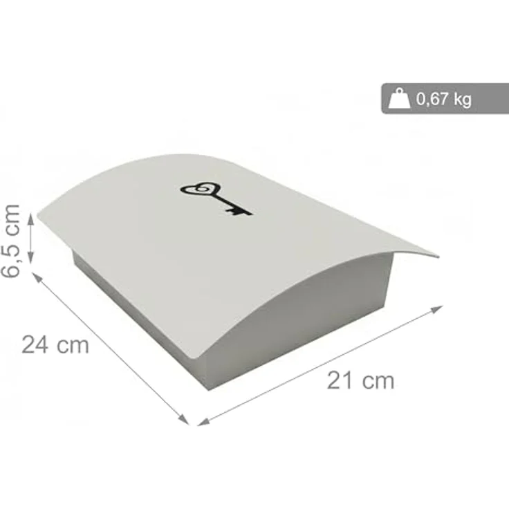 Relaxdays Schlüsselkasten, mit Tür und 9 Haken, weiß, Magnetverschluss, HBT: 24x21x6,5 cm, platzsparend für Flur und Büro – Bild 3