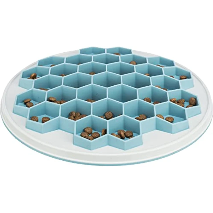 TRIXIE Slow Feeding Anti Schling Platte Hive, Kunststoff/TPR/TPE, Ø 30 cm, Grau/Blau - 25039 – Bild 3