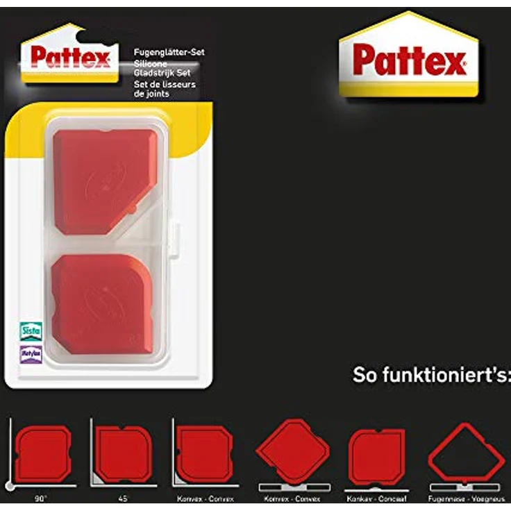 Pattex Fugenglätter Set, 2 Fugenspachtel zum professionellen Glätten dauerelastischer Fugen, inkl. Aufbewahrungsbox – Bild 3
