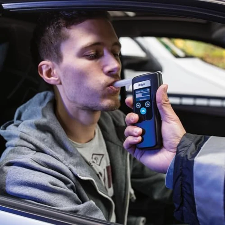 Dräger Alcotest 6000 | Polizeigenauer Alkoholtester, Promilletester mit 3 austauschbaren Mundstücken | Digitaler Promille-Tester – Bild 4