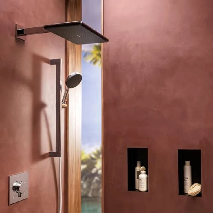 hansgrohe Regenduschkopf, Duschbrause mit Anti-Kalk-Funktion, 2 Strahlarten, 8 l/min, strahlendes Design – Bild 6