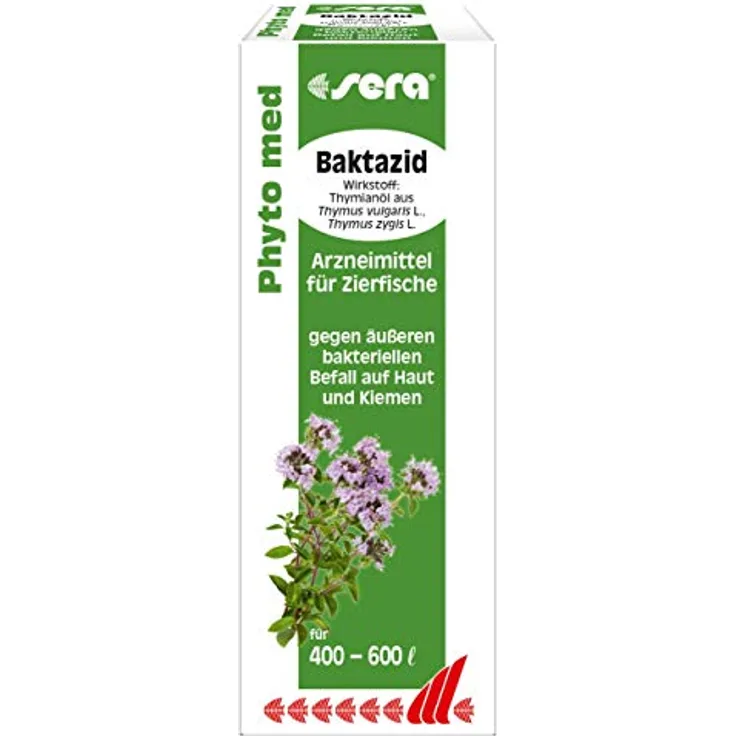 sera Phyto med Baktazid 30 ml - pflanzliches Arzneimittel gegen äußeren bakteriellen Befall auf Haut und Kiemen