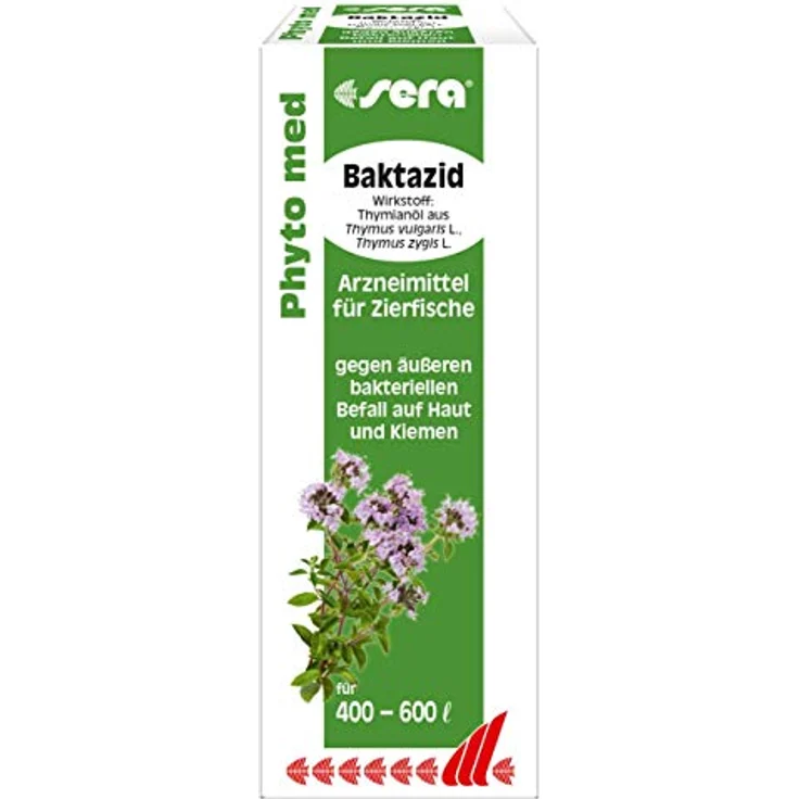 sera Phyto med Baktazid 30 ml - pflanzliches Arzneimittel gegen äußeren bakteriellen Befall auf Haut und Kiemen – Bild 1