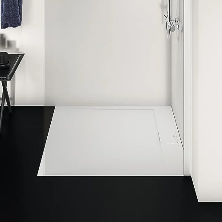 Ideal Standard Ultra Flat S i.life Duschwanne, quadratisch, 100 x 100 cm, Kunstharz, rutschfest, mattes Finish, weiß, versteckter Abfluss – Bild 5