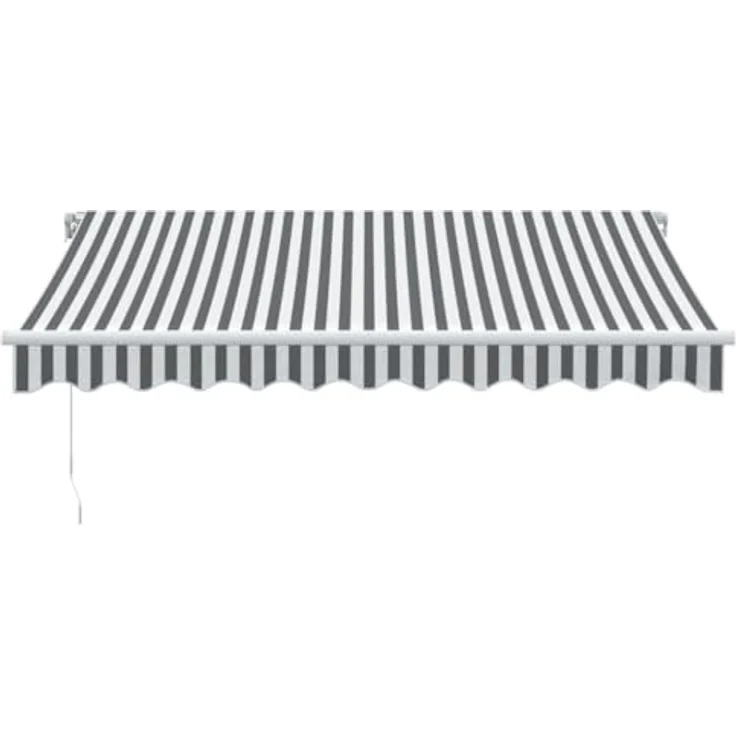 vidaXL Markise mit LED-Beleuchtung Manuell Anthrazit & Weiß 300x250 cm, Wasserfester Stoff, Einfach zu bedienen, Vielseitige Einsatzmöglichkeiten – Bild 4