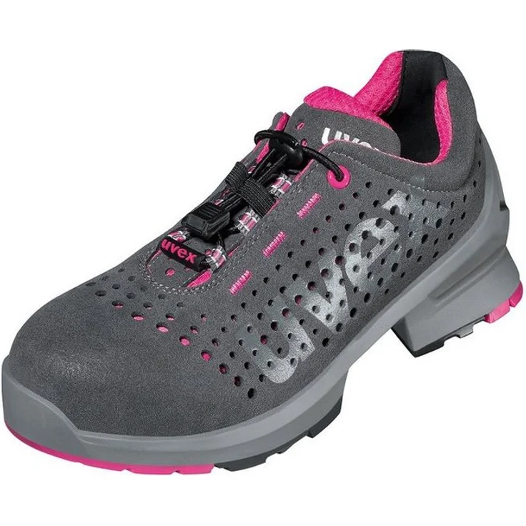 Uvex uvex 1 ladies gelocht S1 Arbeitsschuh, leicht und vielseitig, grau/pink – Bild 1