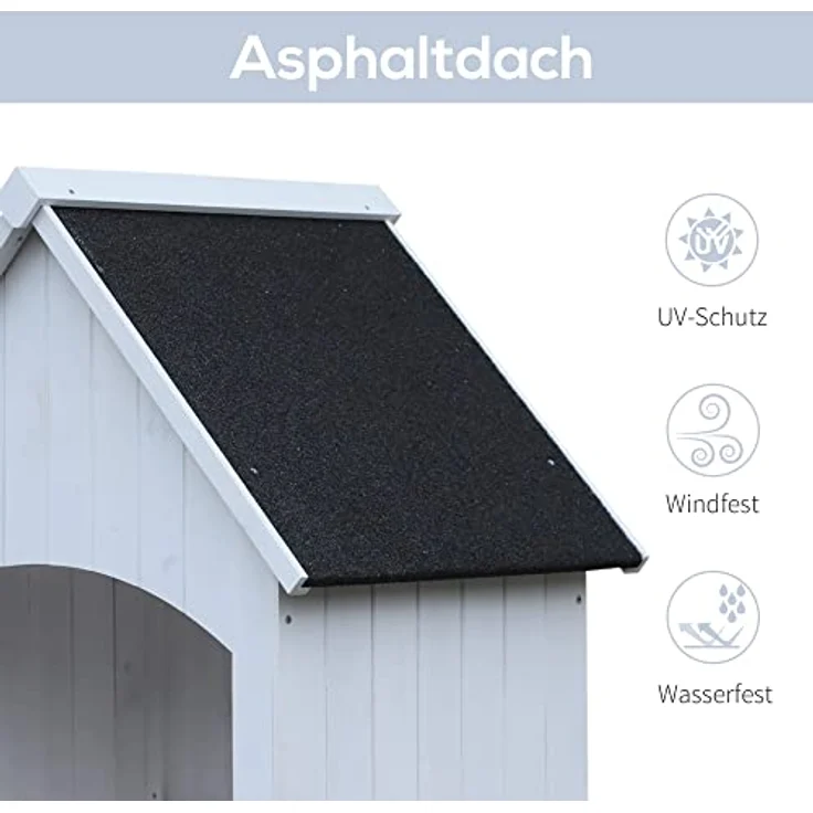 Outsunny Gartenschrank Holz Gerätehaus Gartenhaus Geräteschuppen Geräteschrank Holzhütte Giebeldach Bitumenpappe Weiß 77,5 x 54,2 x 179,5 cm – Bild 4