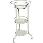 Waschtisch Waschschüssel Schüssel im Ständer Emaille weiß Nostalgie Antik