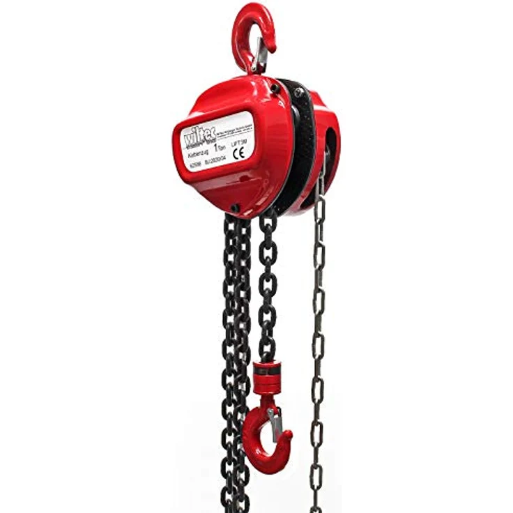 Wiltec Kettenzug 1000Kg 1T, 3M Kettenlänge, Hubhöhe 25M, robuster Seilzug mit drehbarem Lasthaken – Bild 6