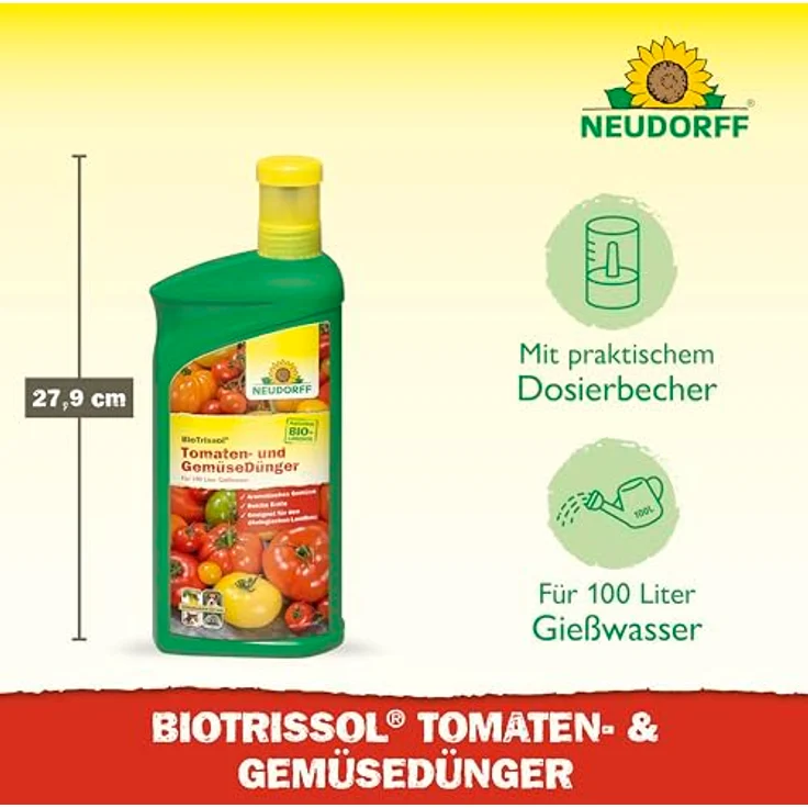 Neudorff Azet Tomaten- & GemüseDünger flüssig, 1 l, NPK 3-3-3 für aromatische Früchte und kräftige Wurzeln – Bild 3