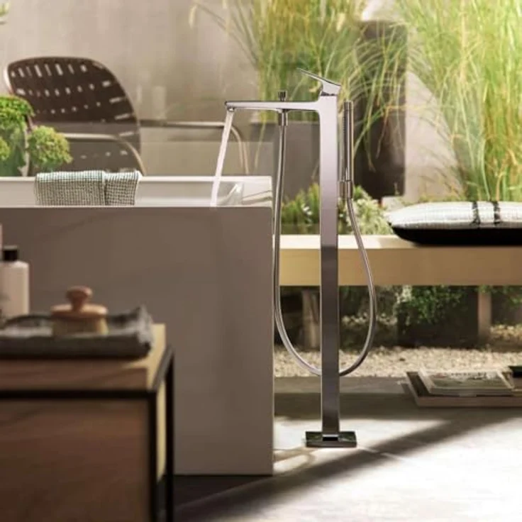 hansgrohe Metropol Einhebel-Wannenmischer bodenstehend, Chrom, Betriebsdruck 1-10 bar, Mindestfließdruck 1 bar – Bild 3