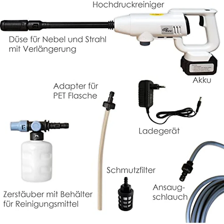 @tec Akku-Hochdruckreiniger Akku Druckreiniger »arcotec 74 Wh, 4000 mA«, max. 22 bar, mit Akku und Ladegerät, Fördermenge max. 4,50 l/h, mobil und kraftvoll – Bild 4