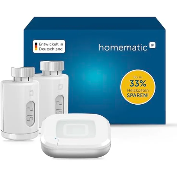 Homematic IP Smart Home Starter Set Heizen - Pure, Digitale Heizungssteuerung mit App und Sprachsteuerung, Energiesparen, einfache Installation, 162165A0