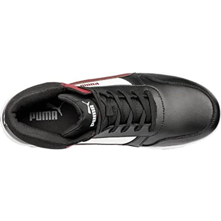 PUMA Safety FRONTCOURT BLK/WHT/RED MID S3 Sicherheitsschuh mit Fiberglaskappe und rutschfester, hitzebeständiger Laufsohle – Bild 5