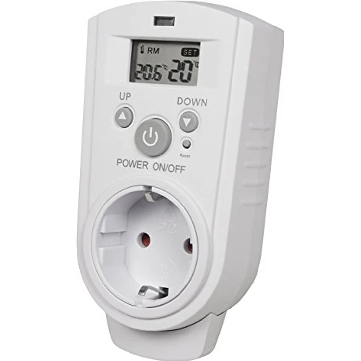 MC Power TCU-530 Steckdosen-Thermostat, Klimaregelung 5-30 °C, max. 3.680W, 230V/16A, mit Display und Außenfühler – Bild 1