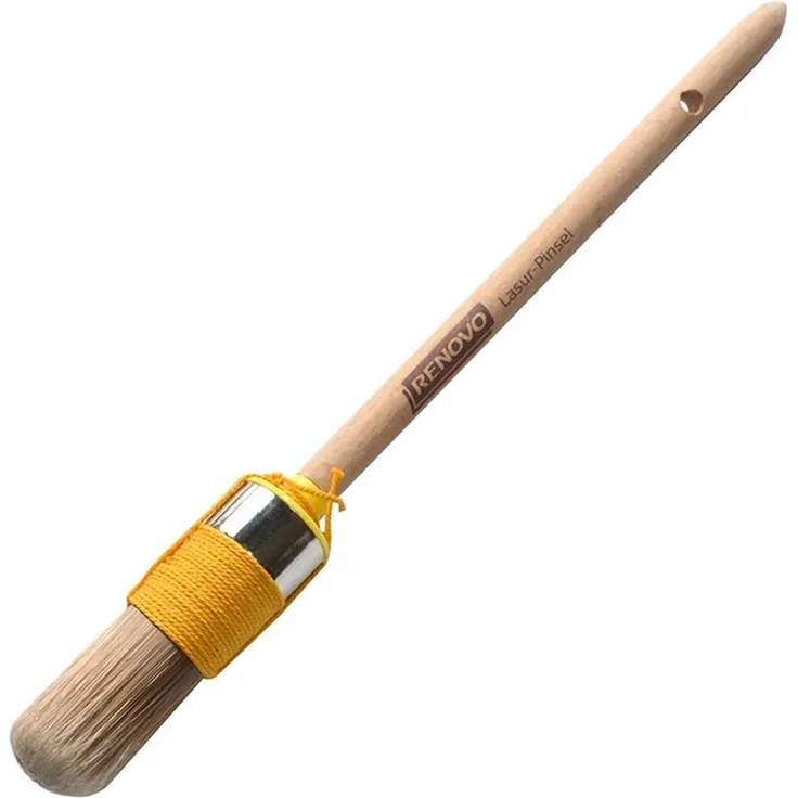 Renovo Ringpinsel Lasur-Ringpinsel 35 mm, Buchenholzstiel mit Fill-Pro Hightech-Borsten, geeignet für lösemittelhaltige Lasuren, Innen und Außen