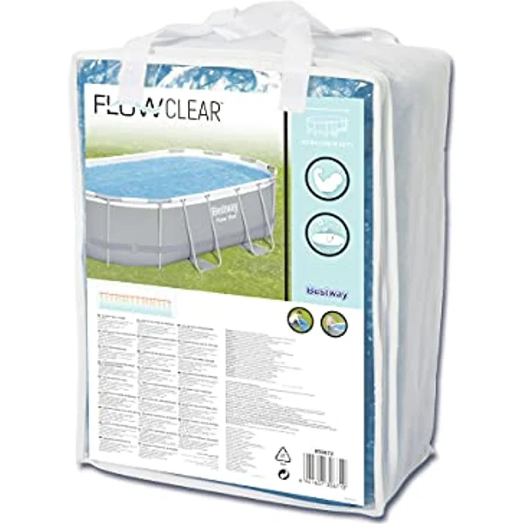 Flowclear™ PE-Solarabdeckplane, blau 394 x 210 cm, oval – Bild 2