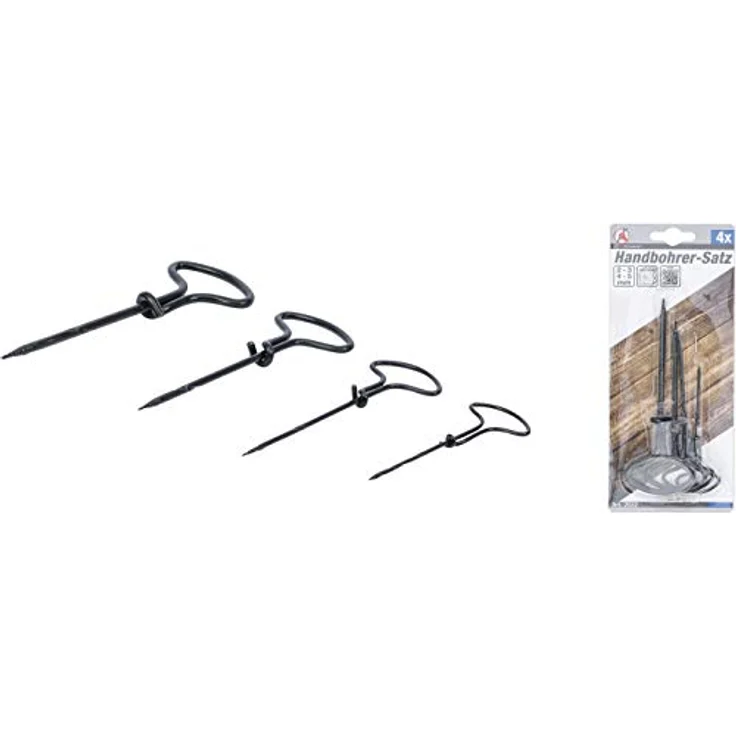 BGS technic Bohrer- und Bitset 2022, 4 Handbohrer Ø 2,5-5 mm, leicht und wandbehangfähig – Bild 4