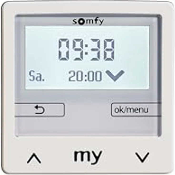 Somfy Chronis Smoove IB+ Zeitschaltuhr in Pure White, zentrale Steuerung für bis zu 100 Motorsteuergeräte, modernes Design mit grossem Display, Tages- und Wochenprogramm – Bild 1