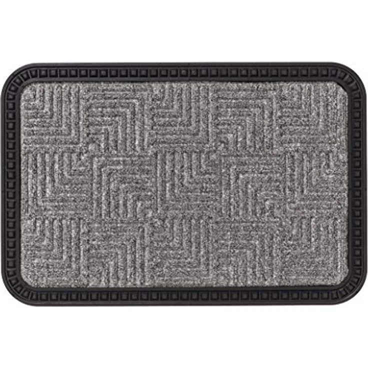 ASTRA Fussmatten - Sauberlauf - Schmutzfang - Outdoorfußmatte - Fussabtreter - Stufenteppiche geeignet - strapazierfähige Türmatte - 50 x 80 cm - Silber – Bild 1