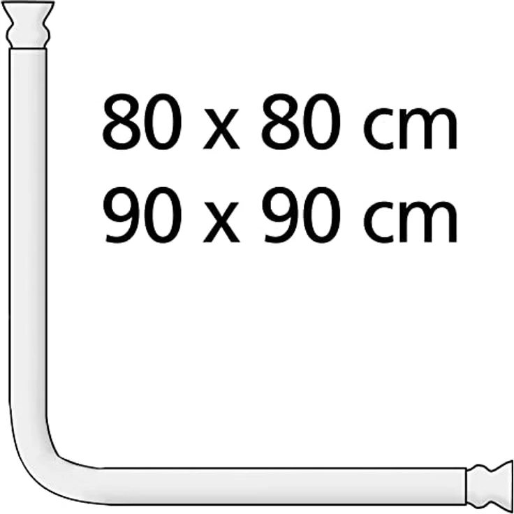 WENKO Duschvorhangstange Winkelstange, praktische Wandbefestigung in klassischem Weiß, anpassbare L- und U-Form, 80x80 cm bis 90x90 cm – Bild 10