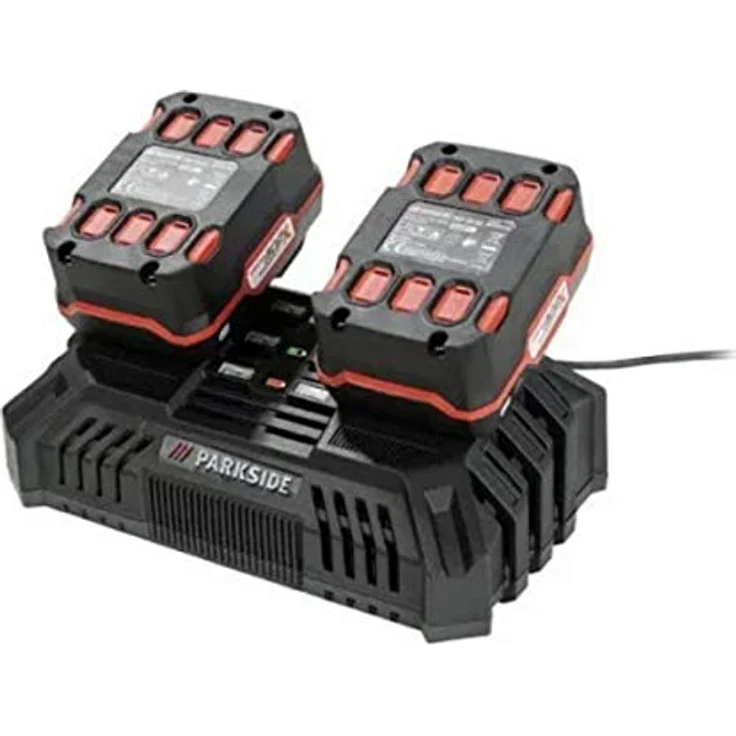 PARKSIDE® Doppel-Ladegerät für X 20 V Familie, 200 Watt Schnellladegerät zur gleichzeitigen Aufladung von 2 Akkus, wandmontierbar, mit 3-stufiger LED-Batteriestatusanzeige – Bild 1
