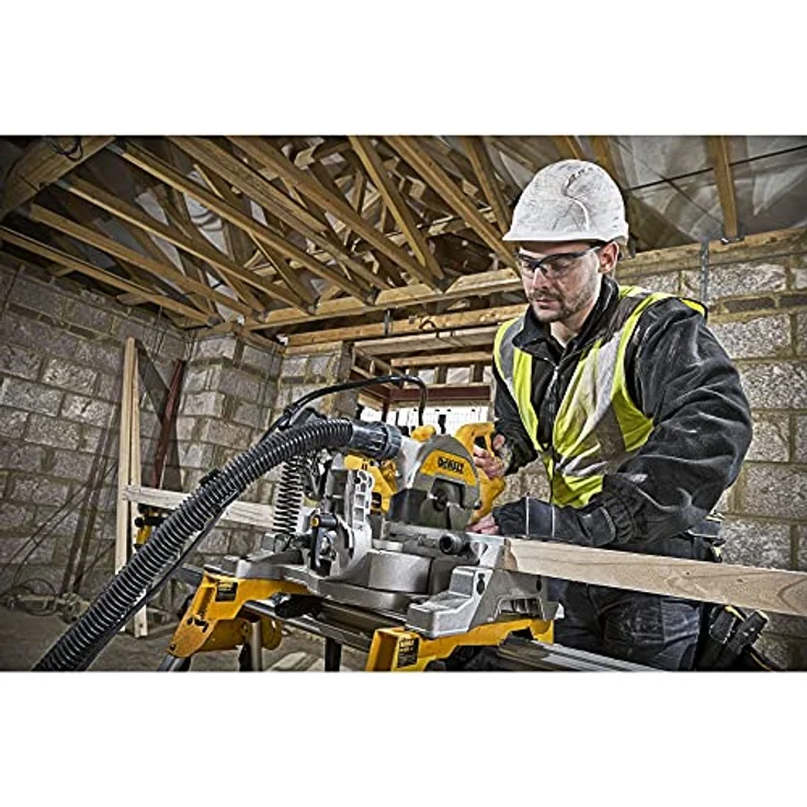 DeWalt Paneelsäge- Kreissäge (1800 Watt, verschiebbarer Werkstückanschlag, XPS-Schnittlinienanzeige, Posaunenauszug mit SKF Gleit- und Kugellagern, Spindelarretierung) DWS777 – Bild 6