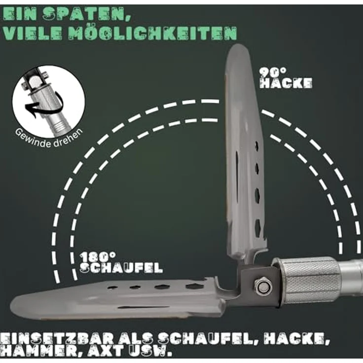 Berger & Schröter Klappspaten 27006 mit Tasche, Säge und Klinge – Bild 4